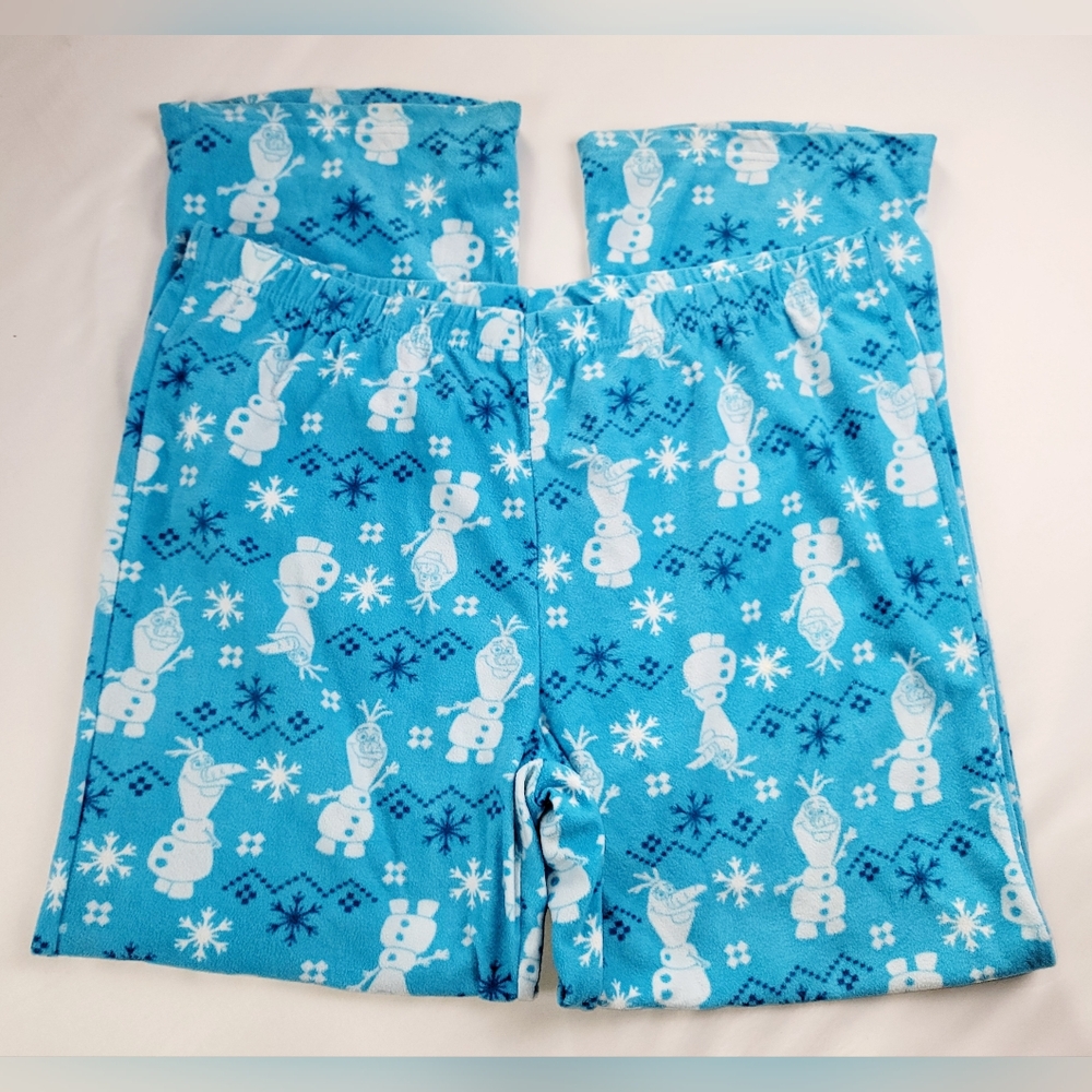 Disney Frozen Pajama PJ 2 Piece Set Womens Size XL Knit Top Fleece Pants - Picture 8 of 12